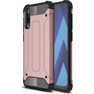 Case 4U Galaxy A70 Kılıf Çift Katmanlı Zırh Koruma Tank Crash Arka Kapak Rose Gold