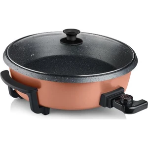 Crock 1200W Elektrikli Tava Pişirici Pizza Makinesi Rose