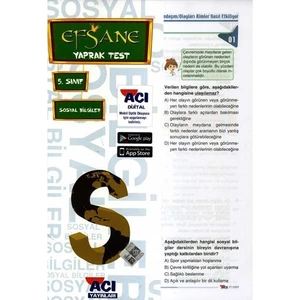 Açı Yayınları 5. Sınıf Sosyal Bilgiler Çek Kopart Yaprak Test