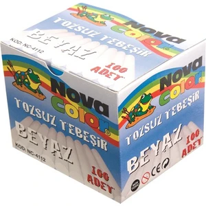 Nova Color Tebeşir 100'Lü Beyaz Tozsuz Nc-4112