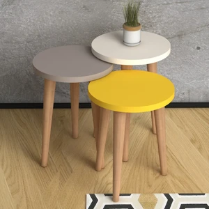 Monte Sehpa Soul Zigon Sehpa- Krem Cappuccino Sarı