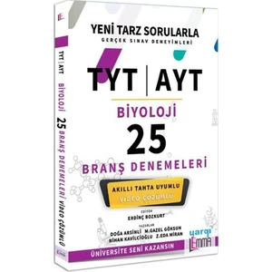 Yargı Lemma Yayınları TYT AYT Biyoloji Video Çözümlü 25 Branş Denemeleri - Doğa Arsinli 