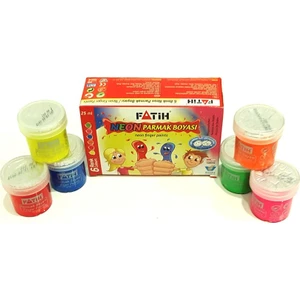 6 Renk Neon Parmak Boyası 25 mlx6= 150ml