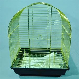 Qhpet Pirinç Telli Oval Çatılı Kuş Kafesi 34,5X28x45,5 Cm