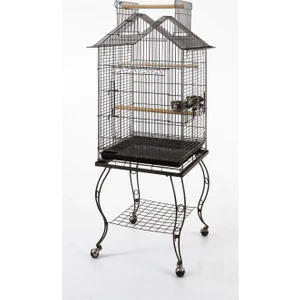 Qhpet Eurogold Sehpalı Papağan Kafesi Siyah