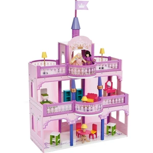 Vardem Mentari Eğitici Eğlendirici Ahşap Şato Pembe