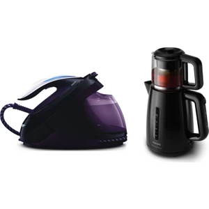 Akıllı Elite GC9650/80-GC9650/85 T-IonicGlide Tabanlı Buhar Kazanlı Ütü + HD7301 Philips Çaycı