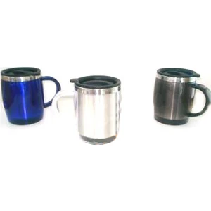 AND-329 İçi Çelik Dışı Şeffaf Plastik Kupa Mug 400MG