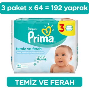 Islak Havlu Temiz ve Ferah 3'lü 192 Yaprak Fırsat Paketi