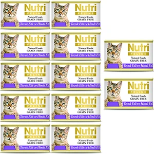 Nutri Feline Tavuk Eti & Hindi Eti Konserve Yetişkin Kedi Maması 85 gr 12 Adet