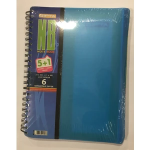 A4 240 Yaprak 5 Kareli + 1 Çizgili Plastik Kapaklı Sipiralli Defter