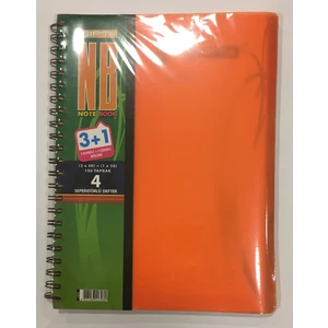 A4 150 Yaprak 3 Kareli + 1 Çizgili Plastik Kapaklı Sipiralli Defter