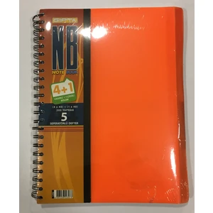 A4 200 Yaprak 4 Kareli + 1 Çizgili Plastik Kapaklı Sipiralli Defter