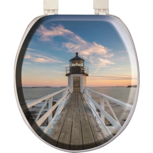 Yumuşak Desenli Klozet Kapağı Deniz Feneri Desen