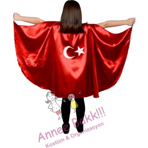 Annee Bakk Türk Bayrağı Pelerini 90 cm - 23 Nisan Kostümleri
