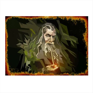 Ahşap Tablo Yüzüklerin Efendisi Gandalf