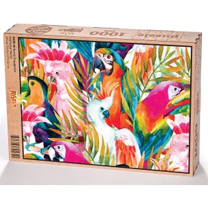 King Of Puzzle Renkli Papağanlar Ahşap Puzzle 1000 Parça (HV09-M)