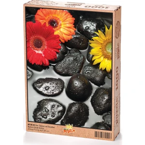 King Of Puzzle Zen Taşları ve Çiçekler Ahşap Puzzle 1000 Parça (BC05-M)