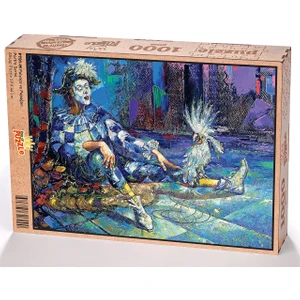 King Of Puzzle Palyaço ve Papağan Ahşap Puzzle 1000 Parça (PT01-M)