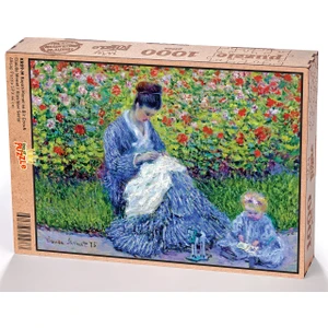 King Of Puzzle Bayan Monet ve Bir Çocuk - Claude Monet Ahşap Puzzle 1000 Parça (KR09-M)