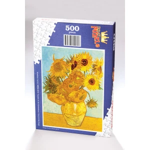 King Of Puzzle Bir Vazoda On İki Günebakan - Vincent Van Gogh Ahşap Puzzle 500 Parça (KR04-D)