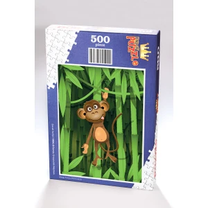 King Of Puzzle Bambu Ormanında Maymun Ahşap Puzzle 500 Parça (CK04-D)