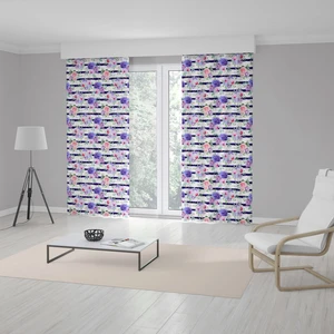 Realhomes Çiçek Desenli Dijital Baskılı 3D Fon Perde - 140 x 260 cm