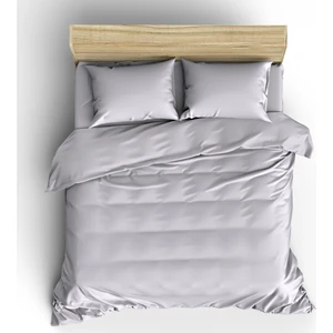 Makiteks %100 Pamuklu Açık Gri 240x220 cm Battal Boy Nevresim ve 2 Yastık Kılıfı Seti