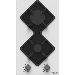 KA020 Karad 2'li Ankastre Beyaz Cam Ocak