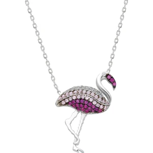 Flamingo Zirkon Taşlı Gümüş Kolye Dz49By