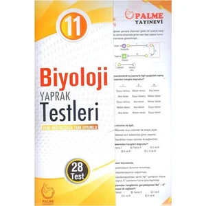 Palme Yayıncılık 11 Sınıf Biyoloji Yaprak Test