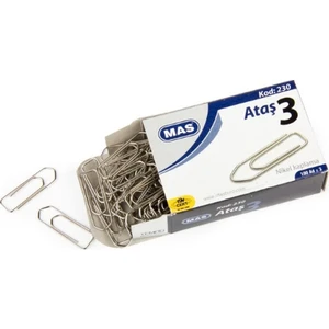 Mas Ataş No:3 Nikel Kaplı 100 Adet 230 24 Lü Paket