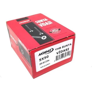 Akdeniz Sunta Vidası 5.0X50 Çinko 200