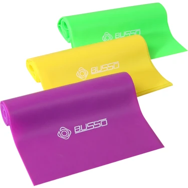 Busso TPR-65 3 Farklı Direnç Seviyeli ( Hafif & Orta & Yüksek ) Pilates Bant Seti -120