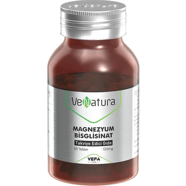 Venatura Magnezyum Bisglisinat 60 Tablet Takviye Edici Gıda Türkiye Menşeli İçerik