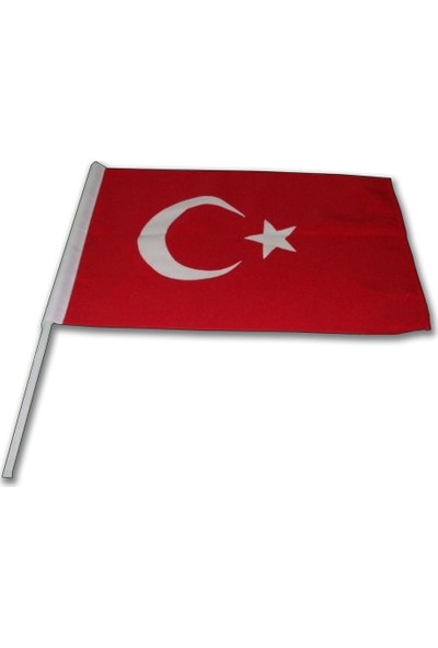 Gönder Bayrak Türk Bayrağı Sopalı Raşel Kumaş- 100 X 150 Cm