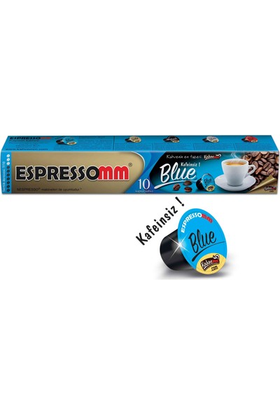 ESPRESSOMM Blue Kapsül Kahve-Kafeinsiz! (10 Adet) - Nespresso Uyumlu