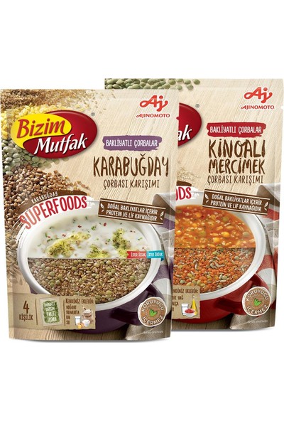 Bizim Mutfak Superfoods Bakliyatlı Çorbalar 2'li Karma Paket - Karabuğday & Kinoalı Mercimek Çorbaları