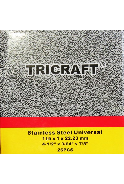 Tricraft Inox Metal Kesici Taş 115x1.0x22 mm 25'li