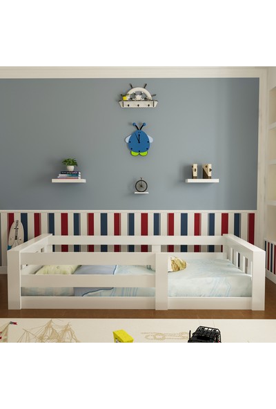 Evbingo İdeal Montessori Karyola Beyaz U4 - 90 x 190 Yatak Uyumlu - Genç - Çocuk Karyolası