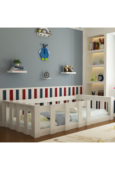 Evbingo İdeal Montessori Genç - Çocuk Karyola Beyaz U2 - 90 x 190 Yatak Uyumlu