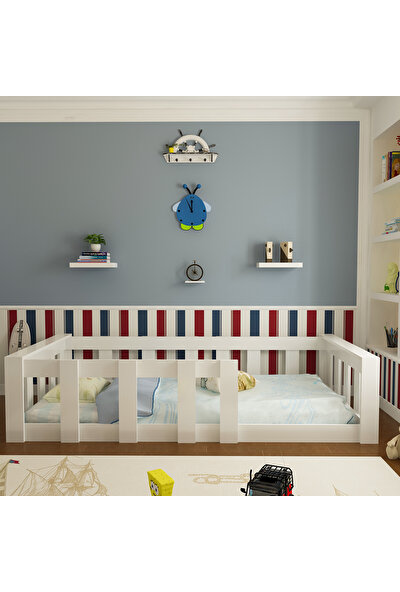 Evbingo İdeal Montessori Genç - Çocuk Karyola Beyaz U2 - 90 x 190 Yatak Uyumlu