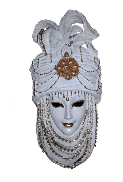 Gold Dekor Saray Maske Sedef Renk