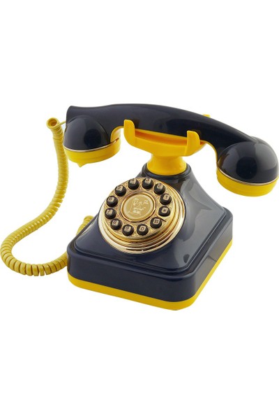 Anna Bell Sarı Lacivert Klasik Tuşlu Telefon 4