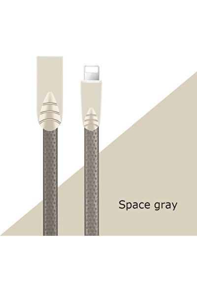 Makt iPhone Uyumlu Cable 2.1 A Hızlı Şarj Ve Data Kablo 1 mt Space Gray