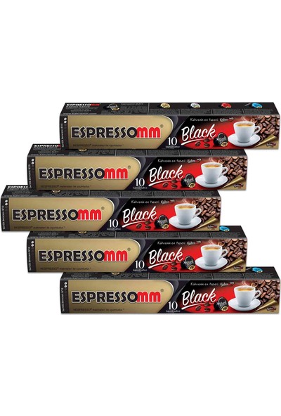 ESPRESSOMM Black Kapsül Kahve (50 Adet) - Nespresso Uyumlu