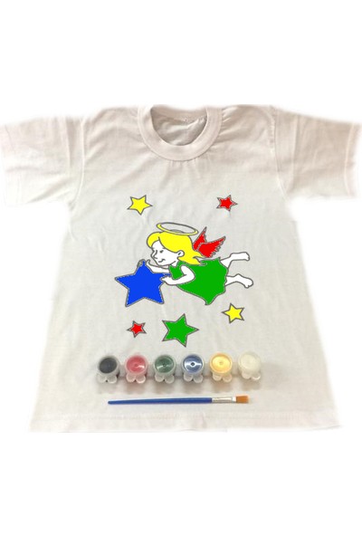 Joy Toys Melek Kız Desenli Tişört Boyama Seti 4 - 5 Yaş