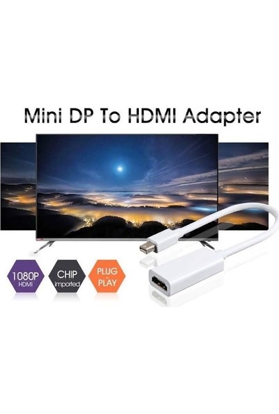 Kuvars Mini Displayport To HDMI Çevirici Dönüştürücü