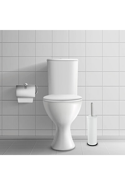 Foreca Beyaz Klozet Tuvalet Wc Fırçası Mikro 1 Paslanmaz Metal