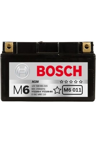 Bosch 8 Amper AGM Motosiklet Aküsü M6011